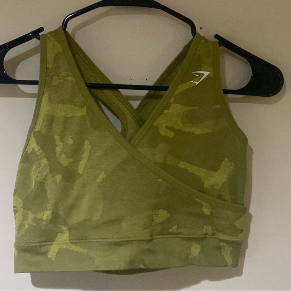 Gymshark Olive Green Halter-neck Sports Bra